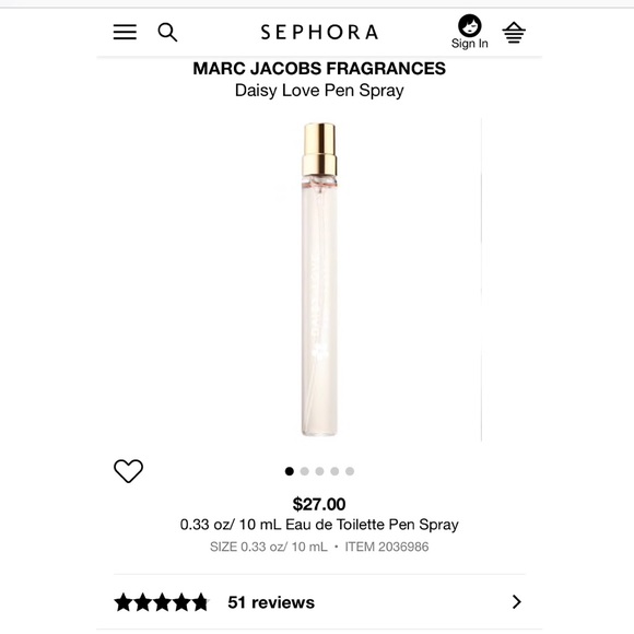marc jacobs daisy love pen spray